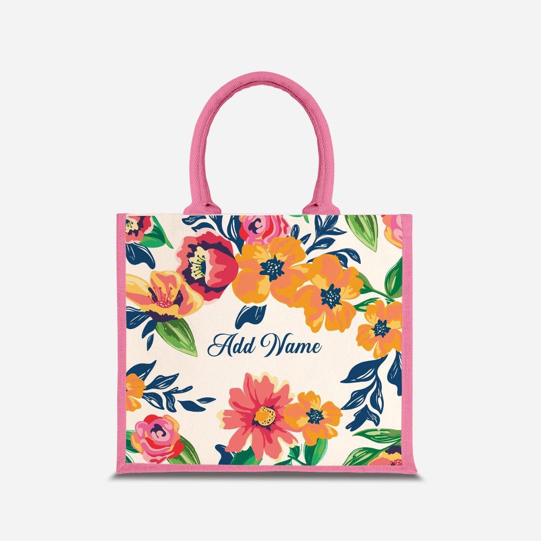 Deborah Series Half Lining Jute Bag - Celeste Light Pink