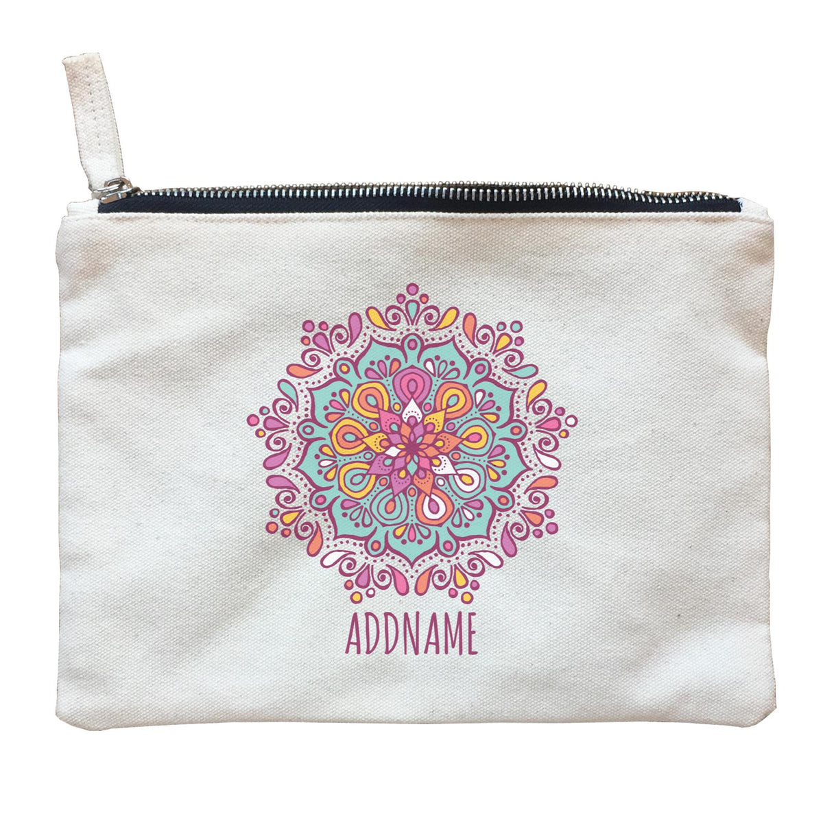Colourful Mandala 1 Addname Zipper Pouch