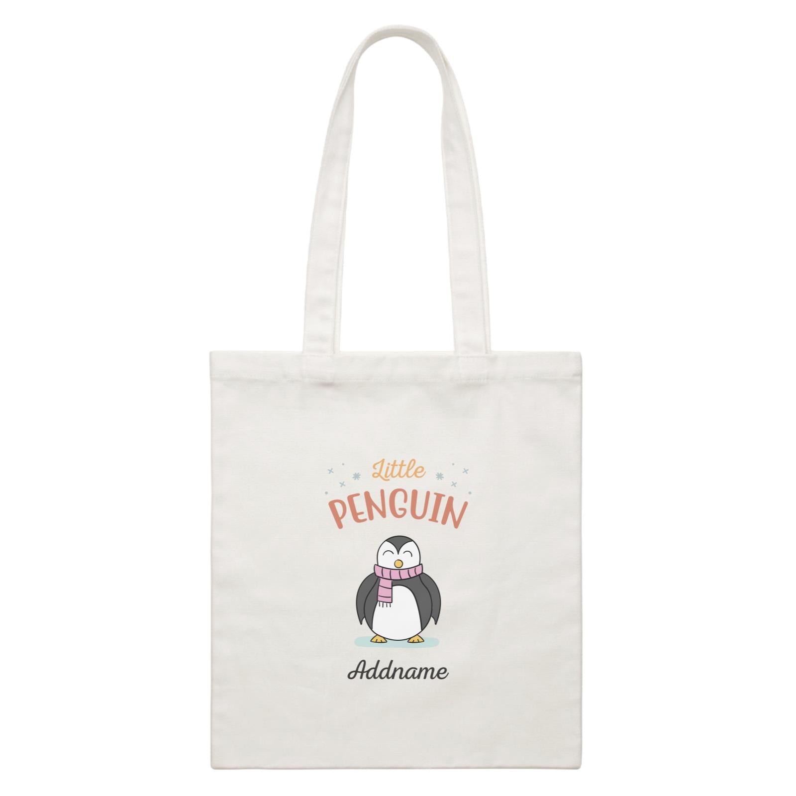 Penguin Family Little Penguin With Scarf Addname Canvas Bag