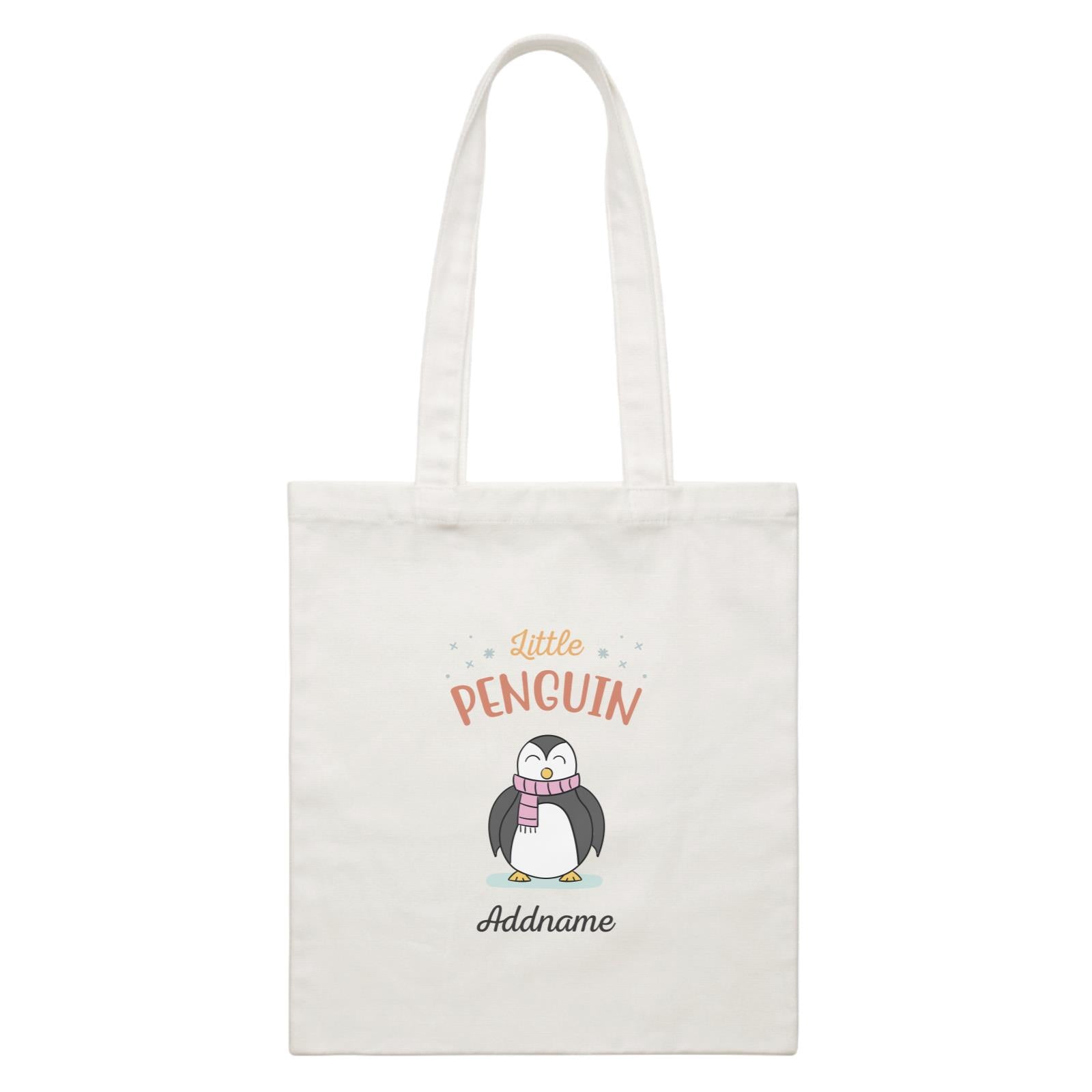 Penguin Family Little Penguin With Scarf Addname Canvas Bag