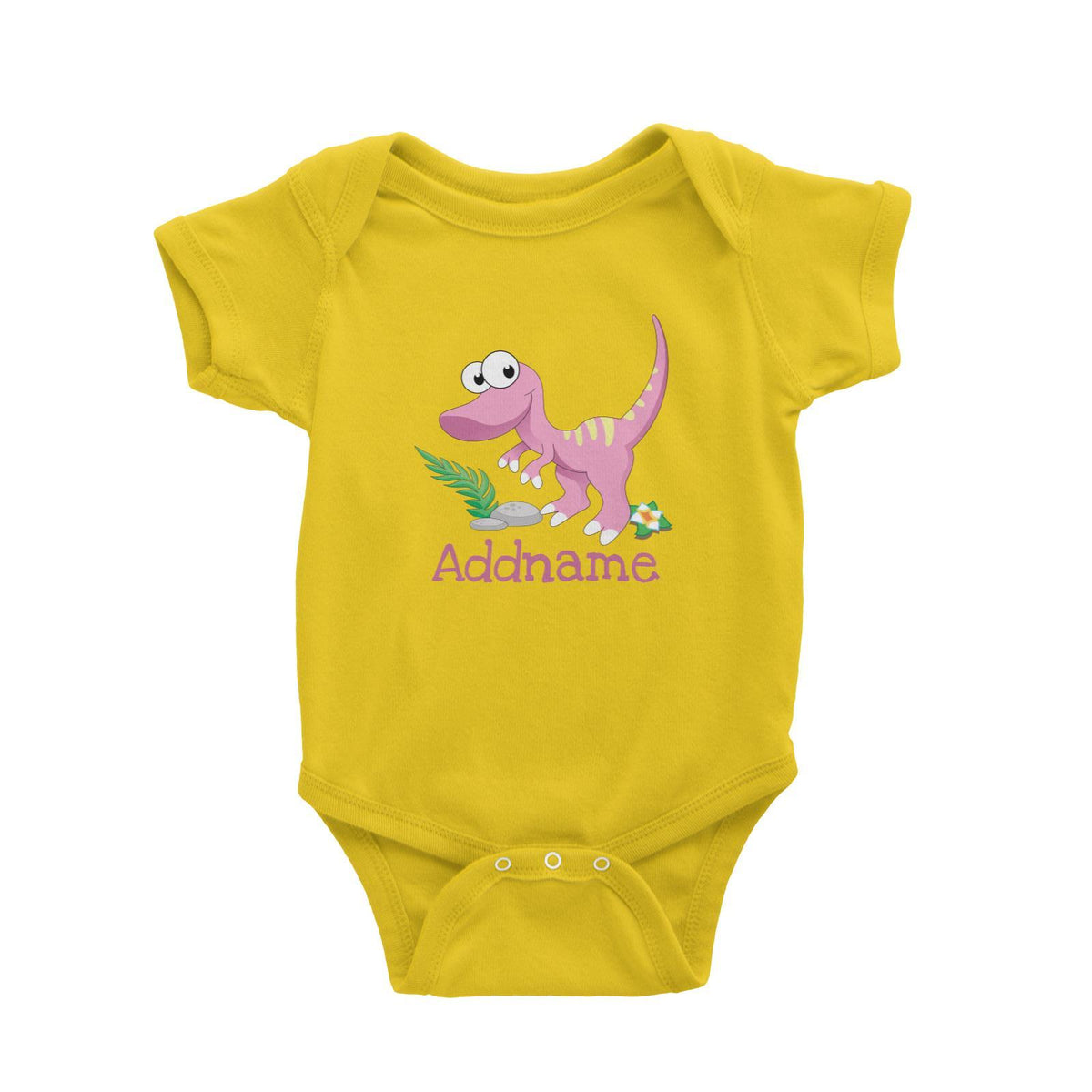 Dinosaurs Raptor Addname Baby Romper
