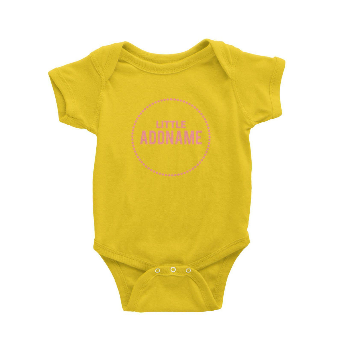 Little Addname in Pink Dotted Circle Baby Romper