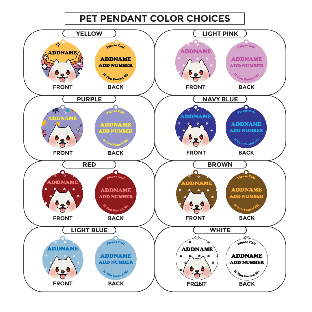 Paw Print Series - Pomeranian Small Dog Pet Pendant with Collar