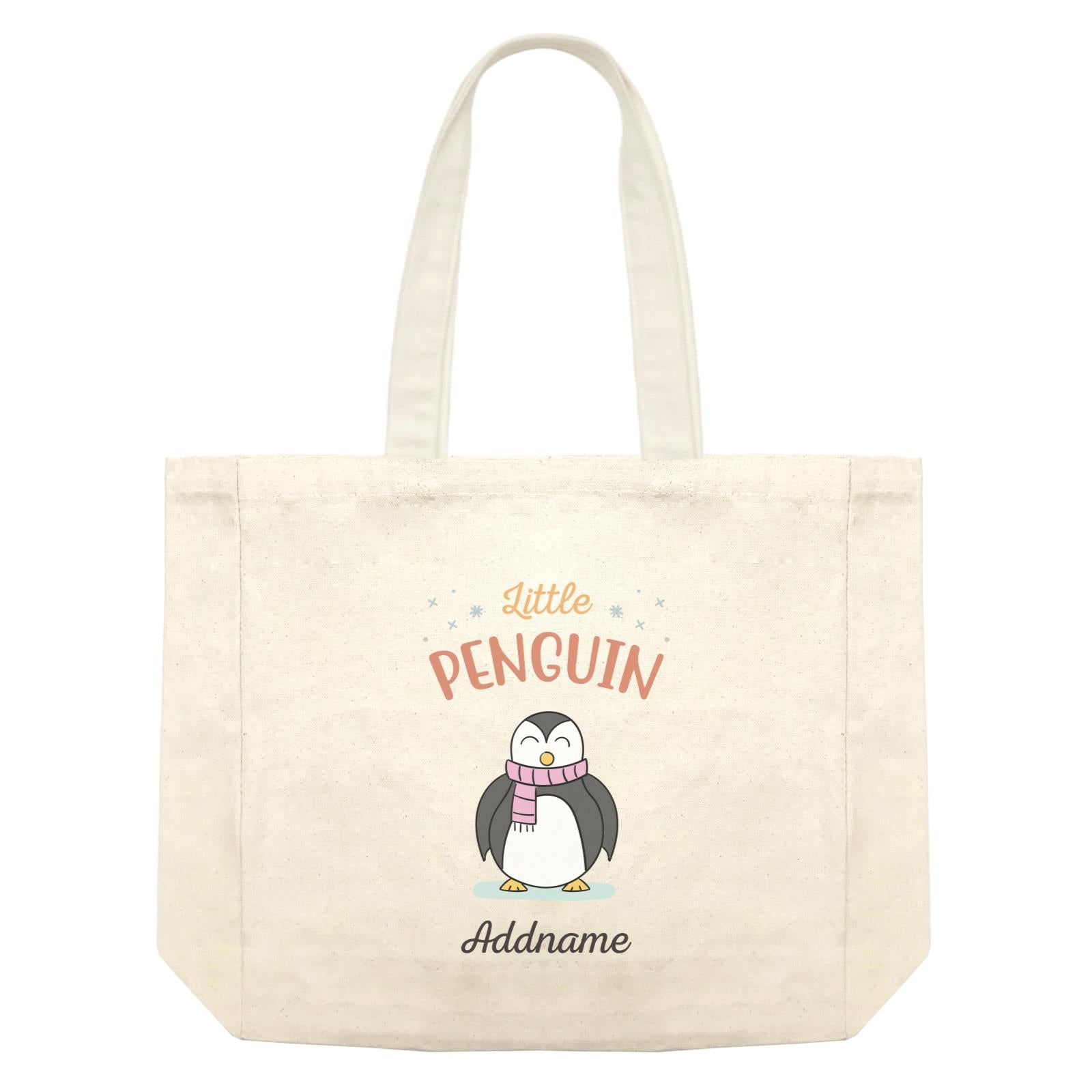 Penguin Family Little Penguin With Scarf Addname Shopping Bag