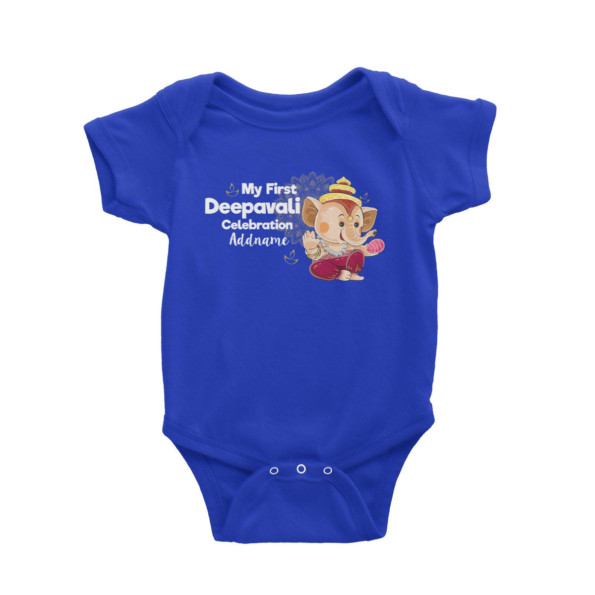 Cute Ganesha My First Deepavali Celebration Addname Baby Romper