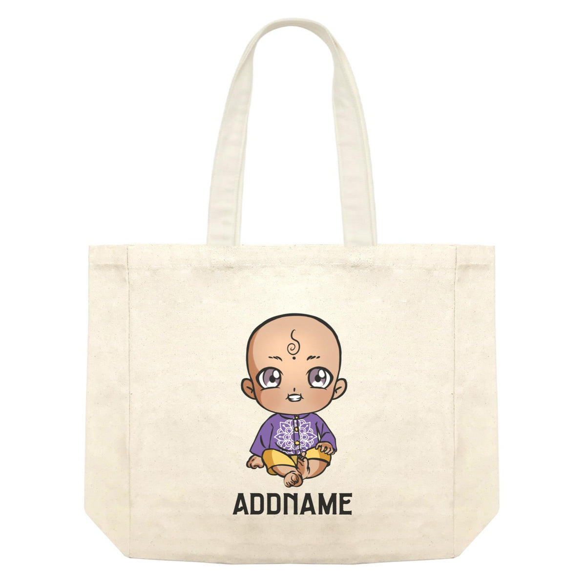 Deepavali Series Chibi Baby Boy Front Addname Shopping Bag