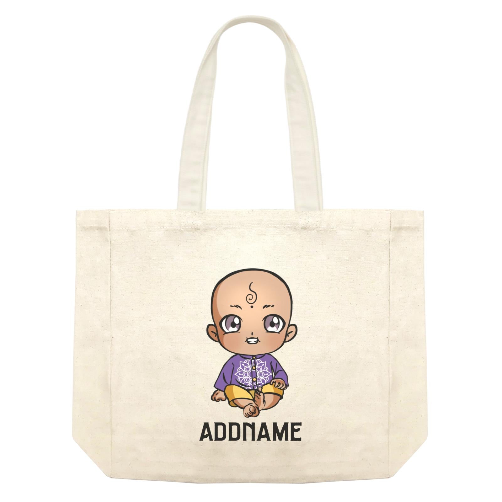 Deepavali Series Chibi Baby Boy Front Addname Shopping Bag
