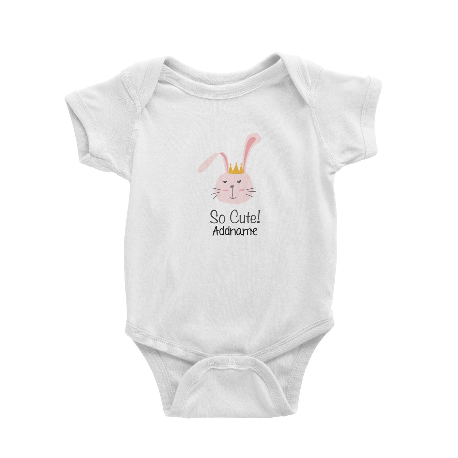 Cute Animals And Friends Series Cute Love Bunny With Crown Addname Baby Romper