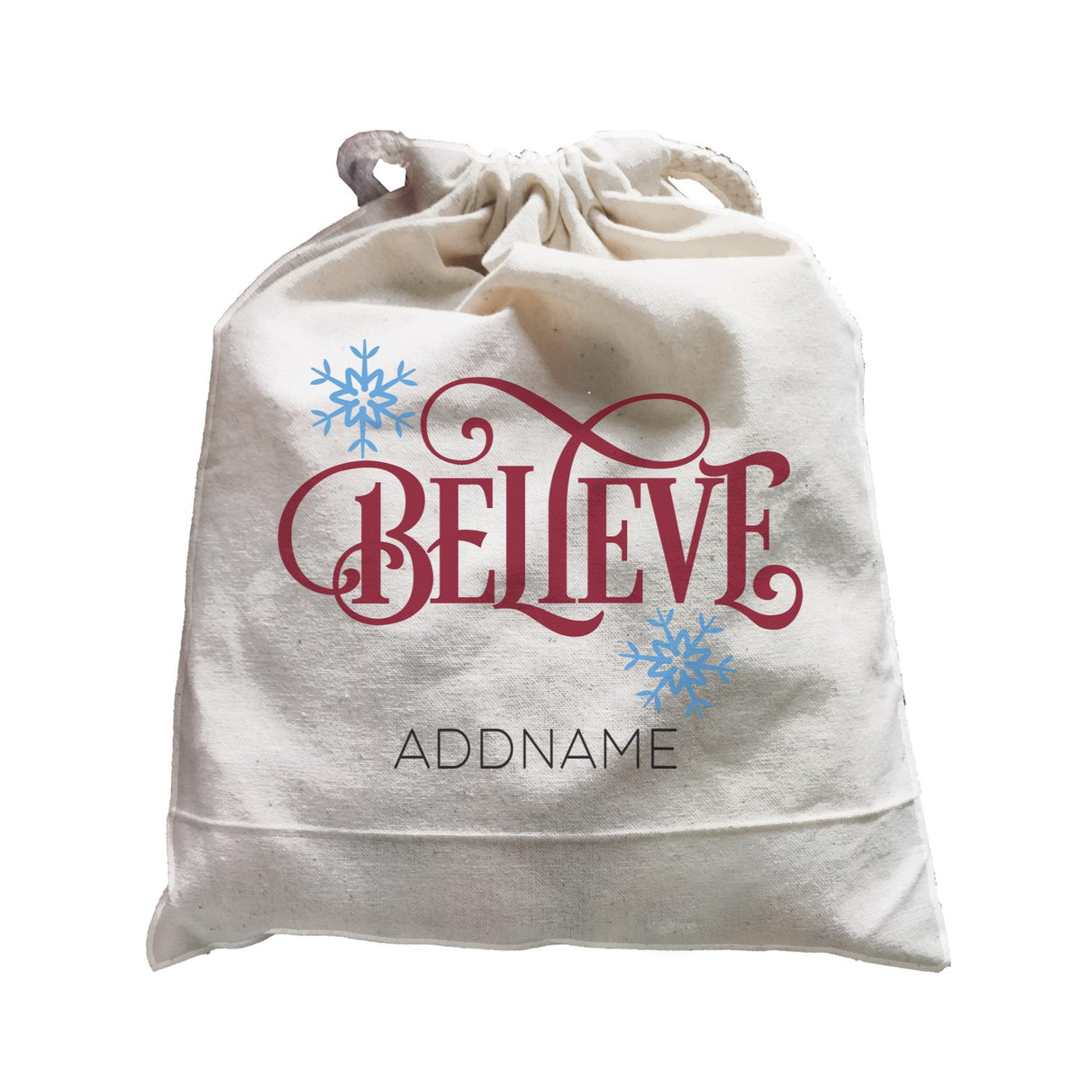 Xmas Believe with Snowflakes Satchel