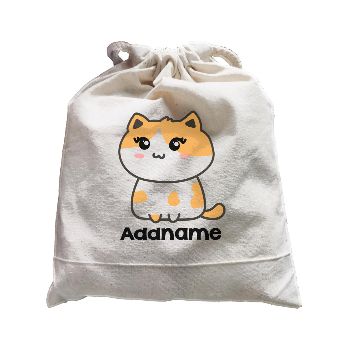 Drawn Adorable Cats White &amp; Yellow Addname Satchel
