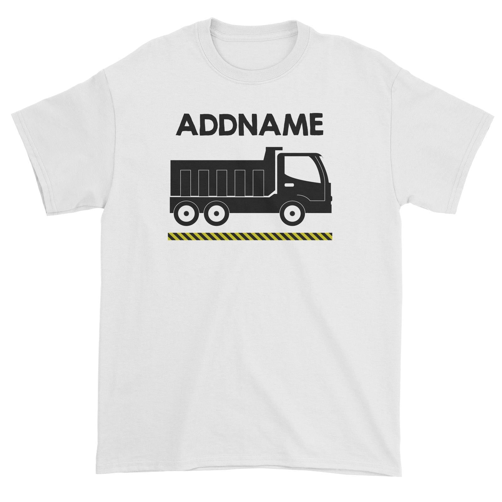 Construction Birthday Theme Truck 2 Addname Unisex T-Shirt