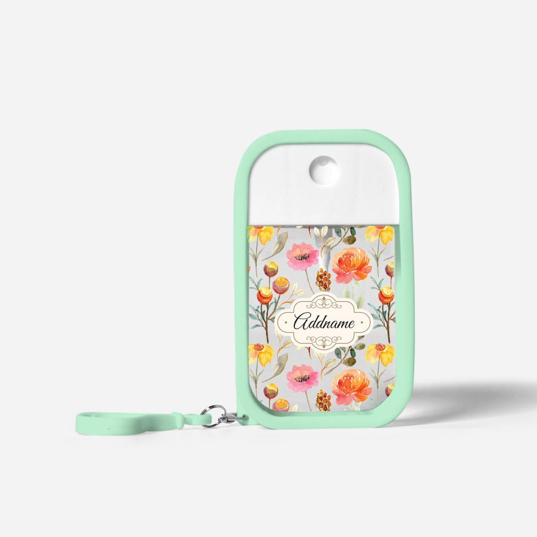 Laura Series Refillable Hand Sanitizer with Personalisation - Carnelian Pale Green