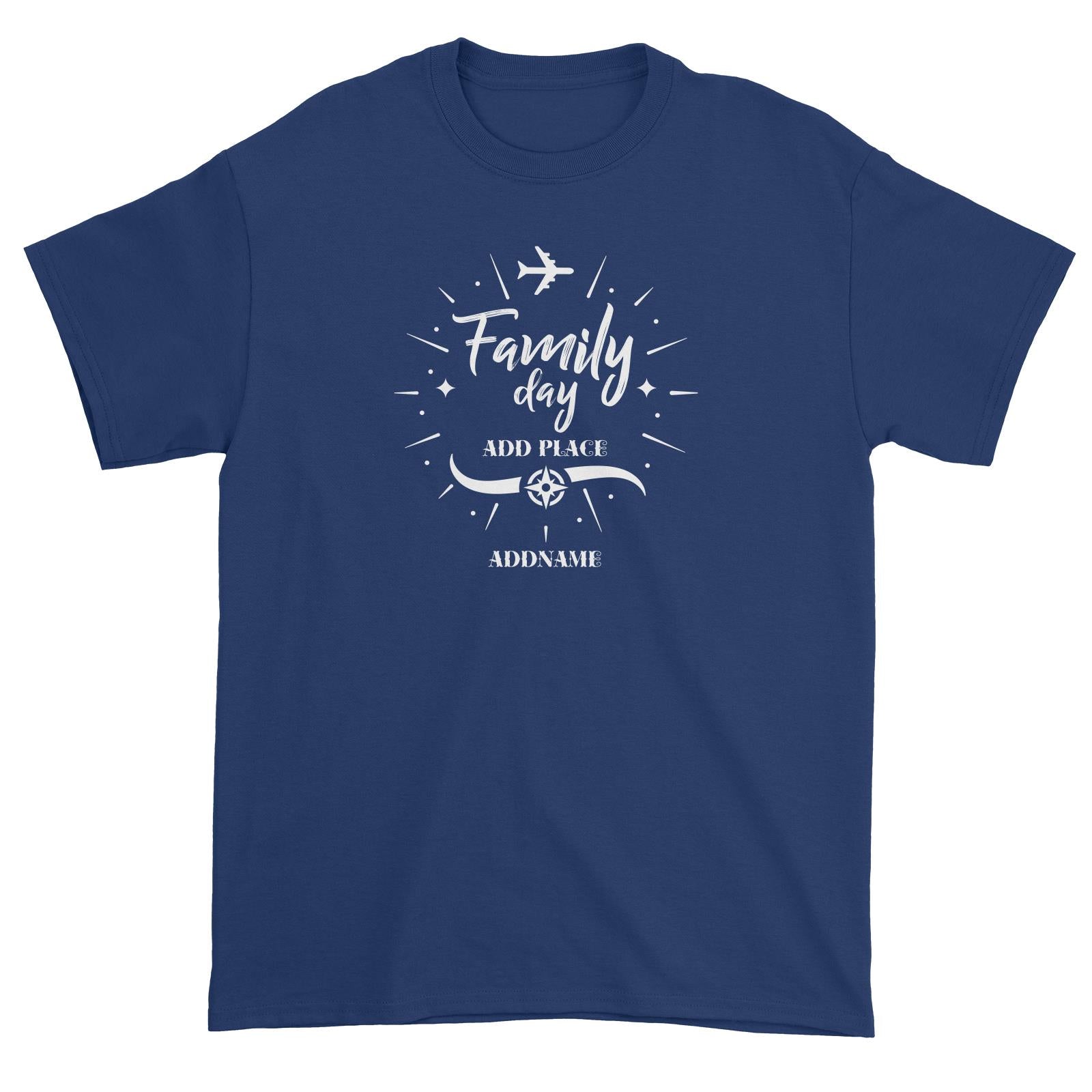 Family Day Flight Plane Icon Family Day Addname And Add Place Unisex T-Shirt