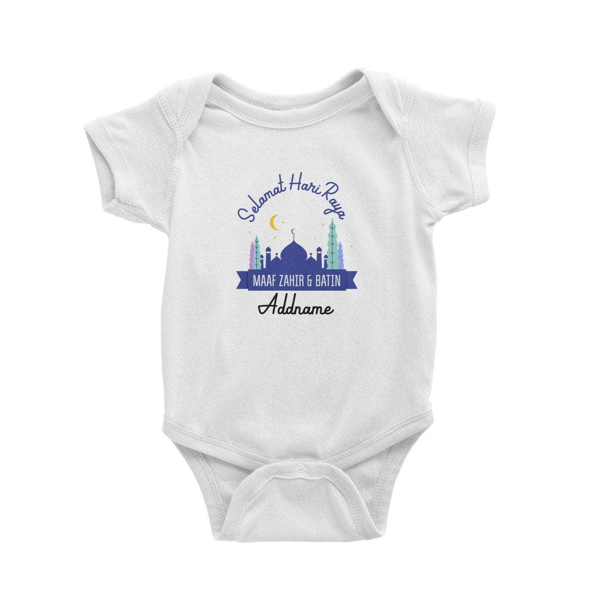 Selamat Hari Raya Maaf Zahir Dan Batin Raya Logo Baby Romper