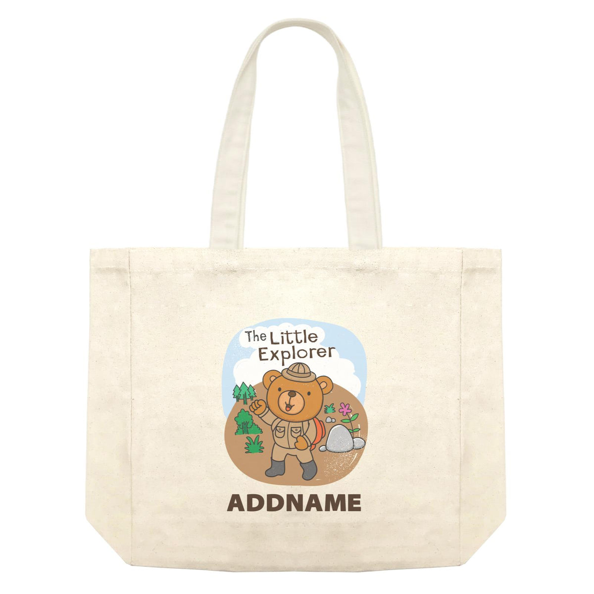 Cool Cute Animals Bear The Little Explorer Addname Shopping Bag