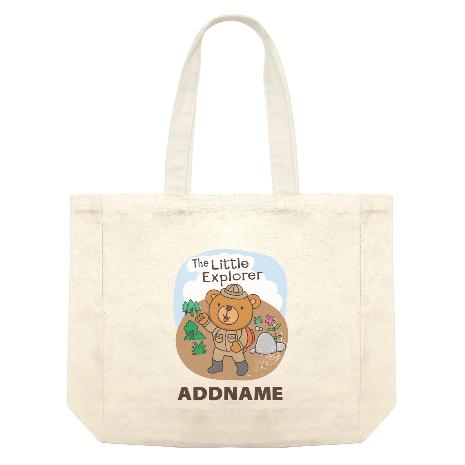 Cool Cute Animals Bear The Little Explorer Addname Shopping Bag