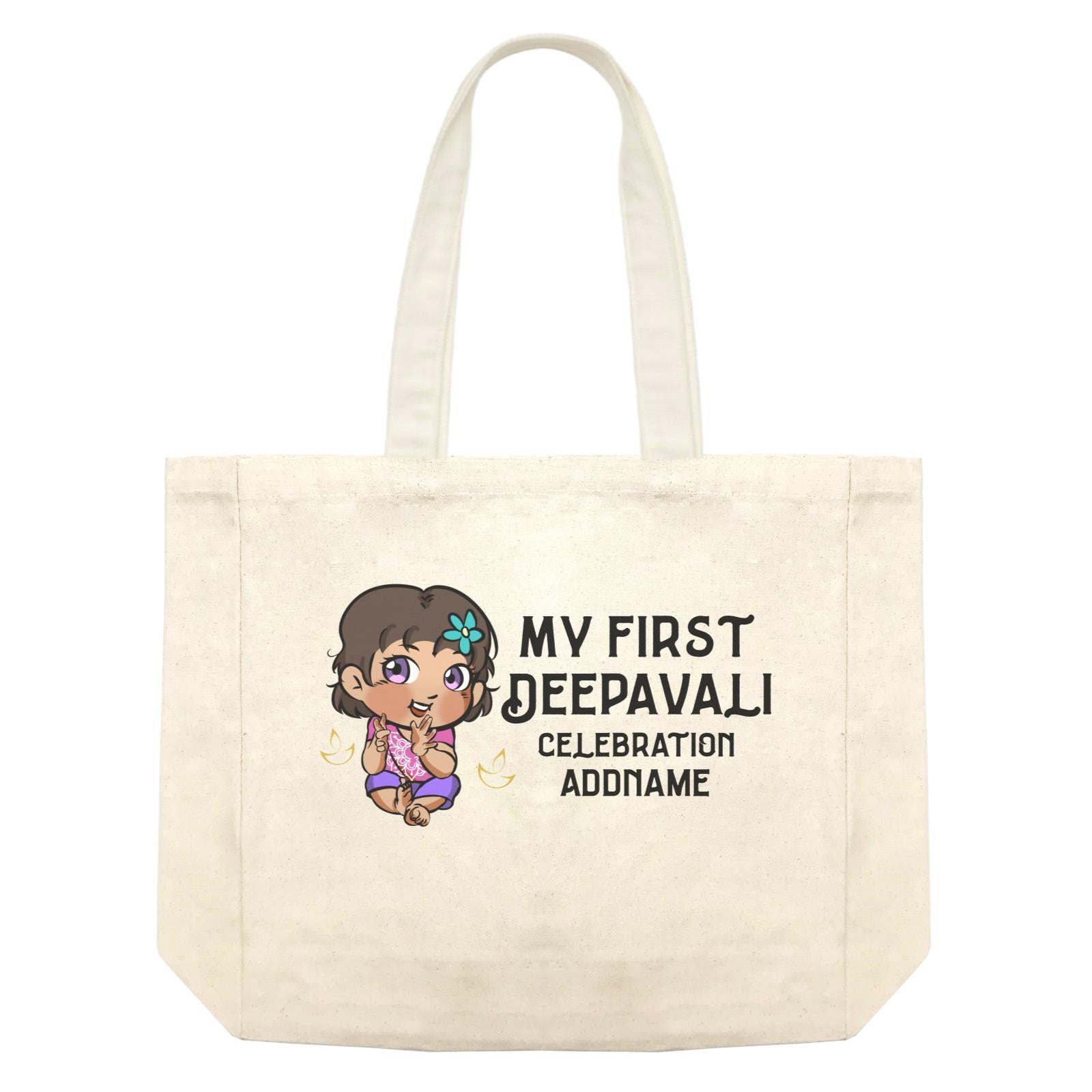 Deepavali Chibi Baby Girl First Deepavali Addname Shopping Bag