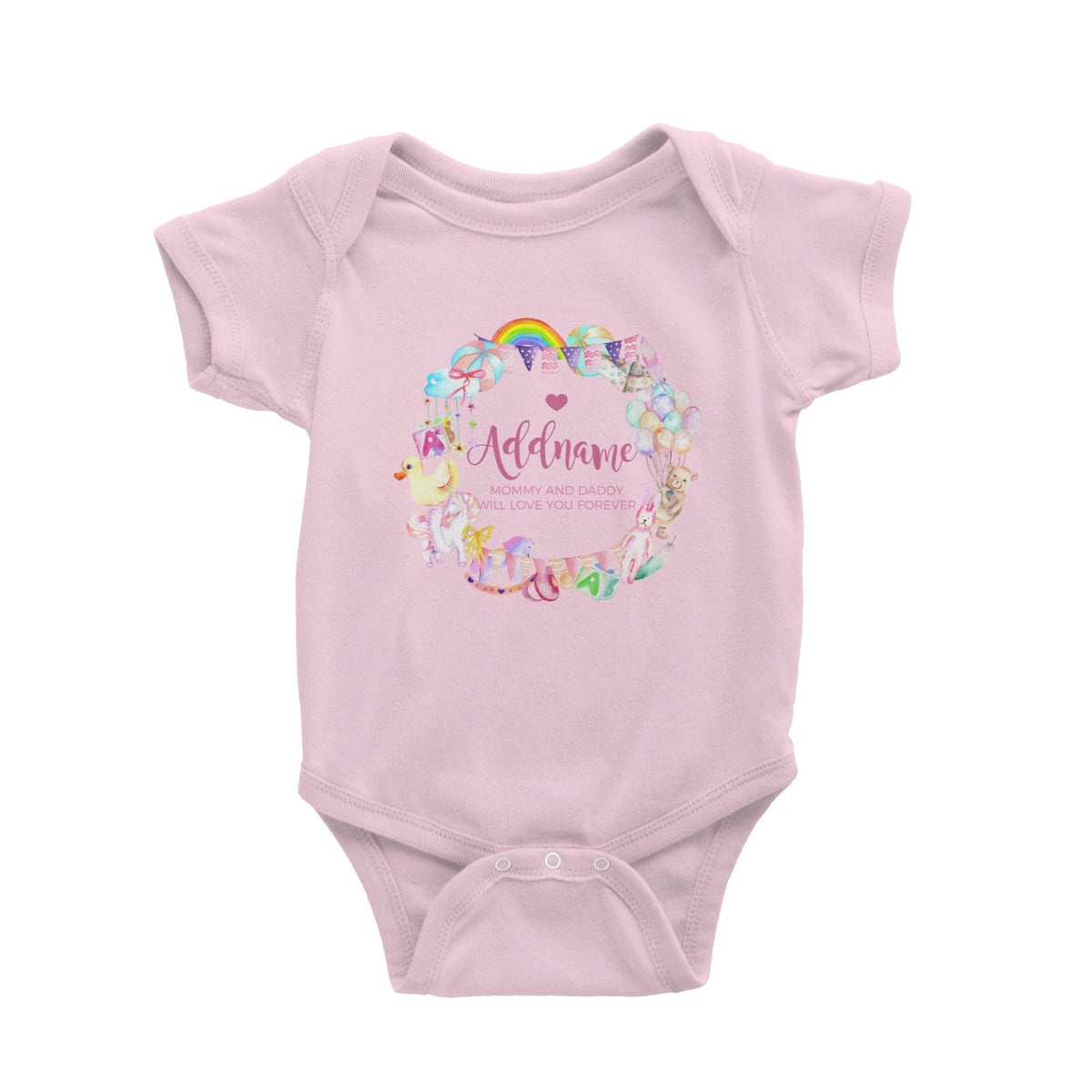 Watercolour Magical Girlish Creatures and Elements Personalizable with Name and Text Baby Romper