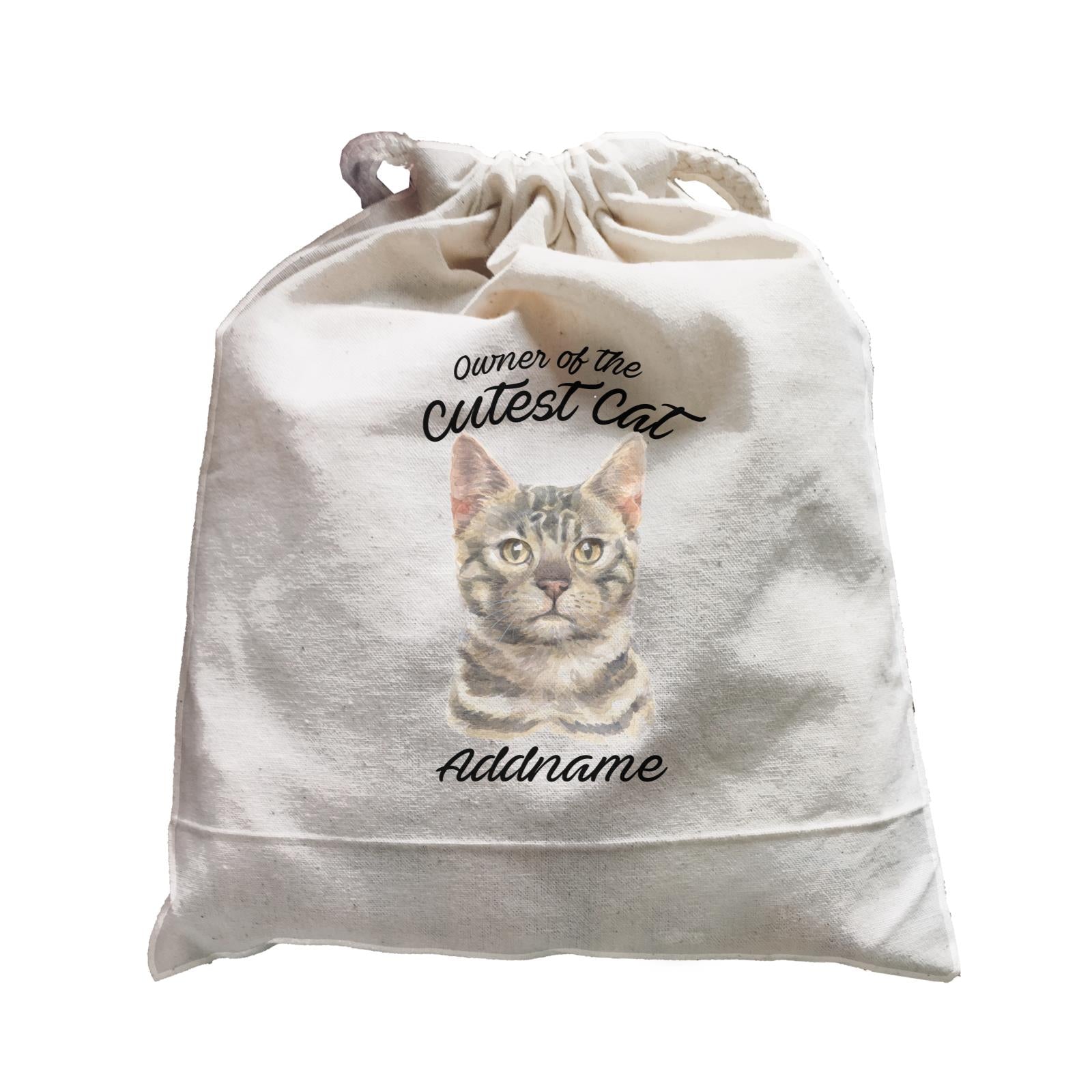 Watercolor Owner Of The Cutest Cat Bengal Grey Addname Satchel