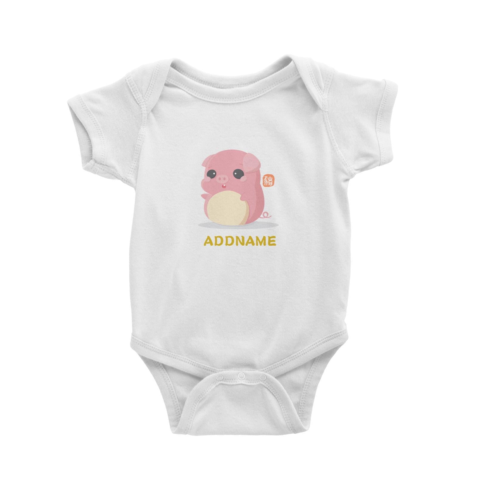 Chinese New Year Cute Twelve Zodiac Animals Pig Addname Baby Romper