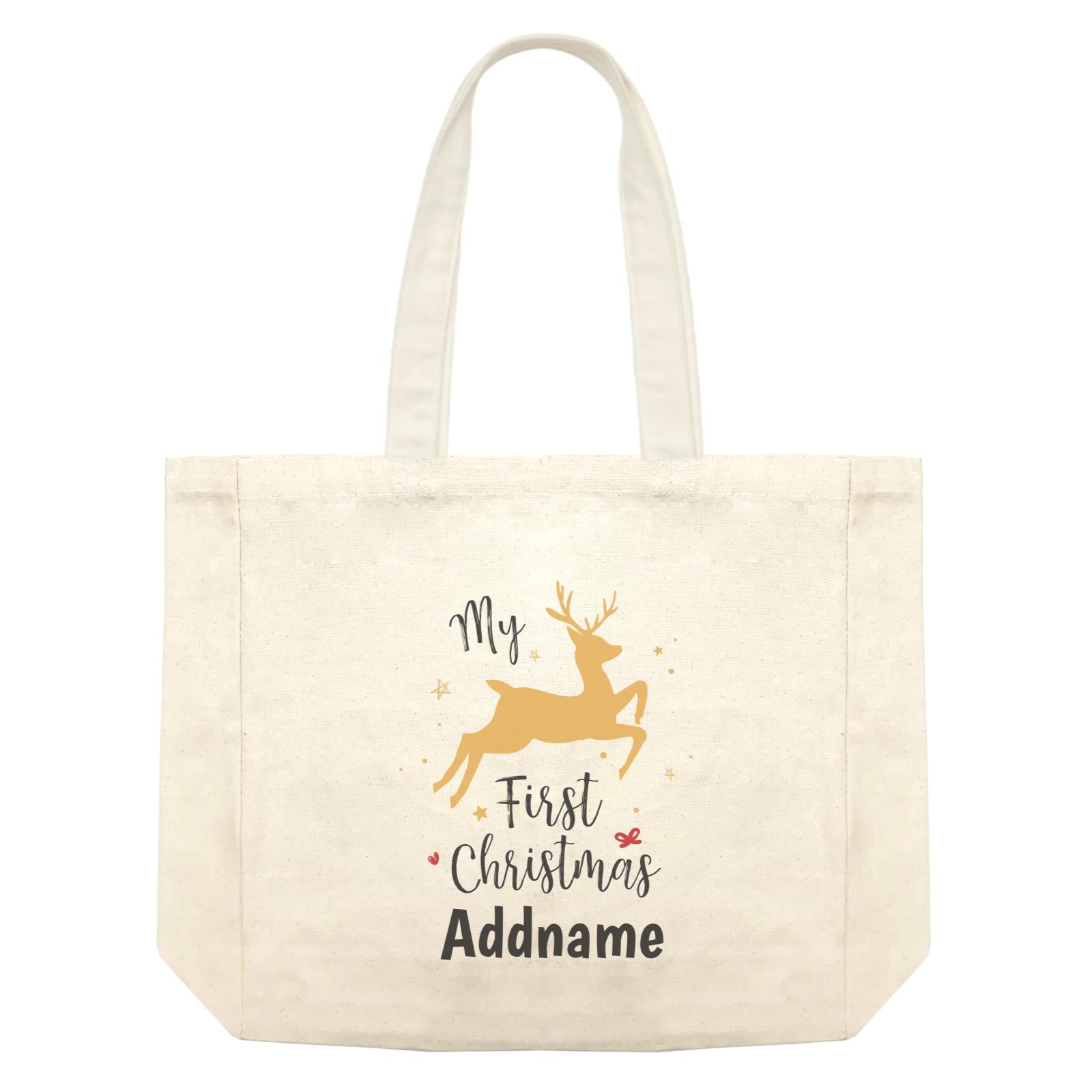 Christmas Series My First Christmas Leaping Deer Shopping Bag