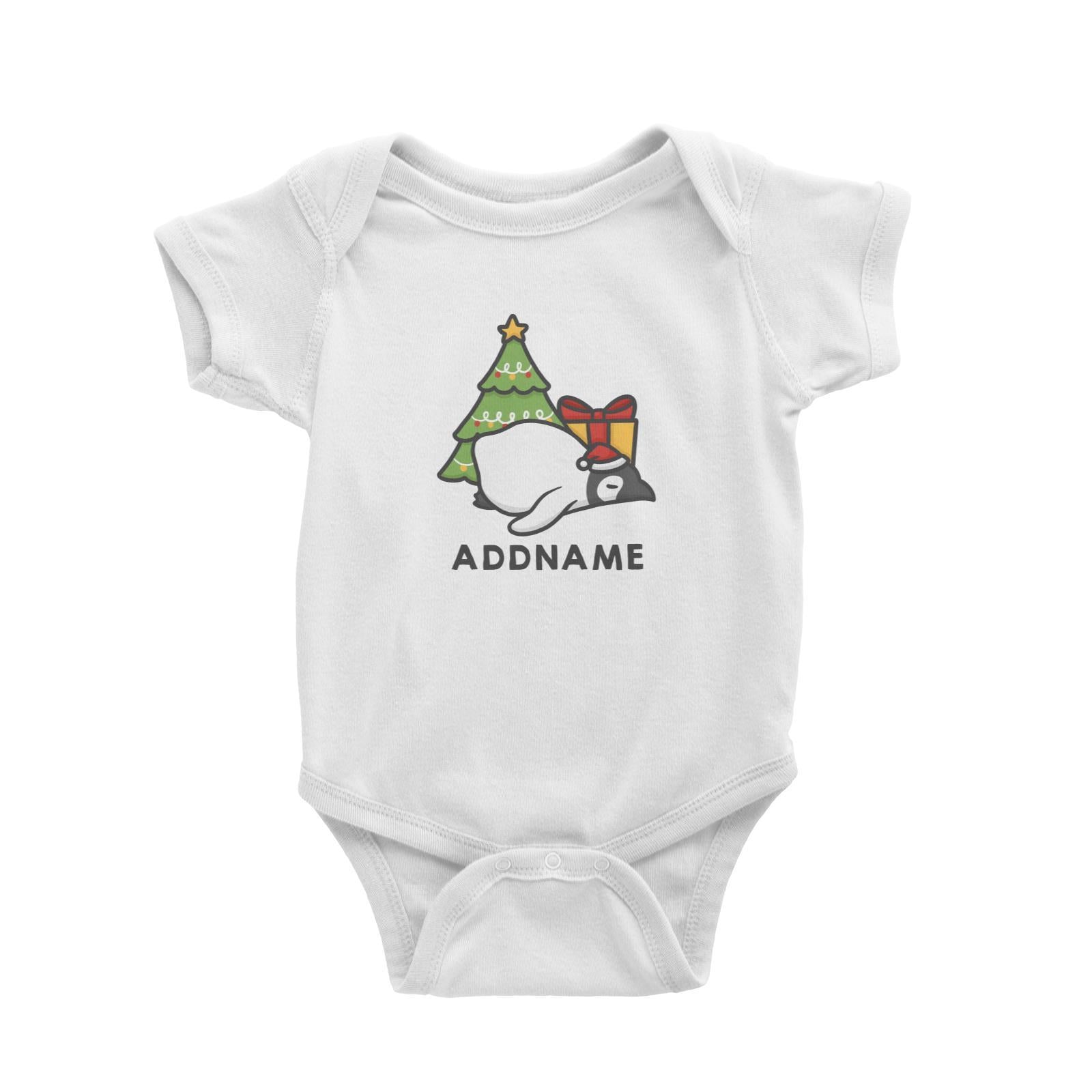 Xmas Cute Sleeping Pengiun Addname Accessories Baby Romper