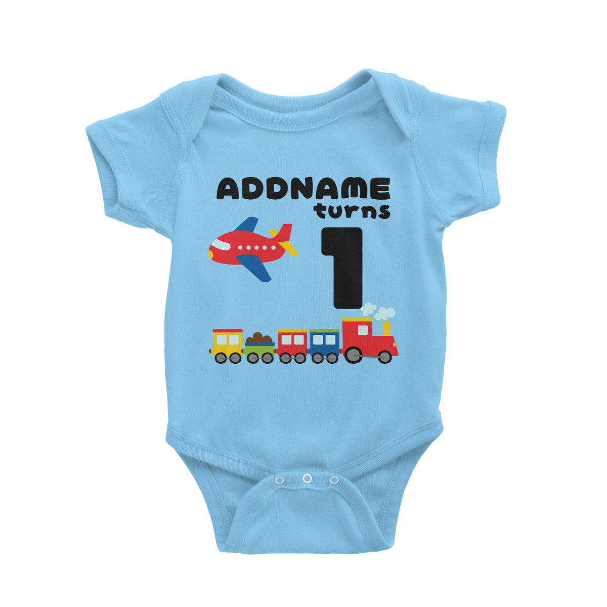 Transportation Birthday Theme 2 Personalizable with Name and Number Baby Romper