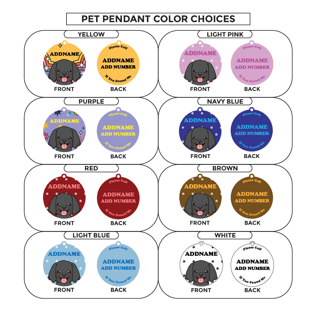 Paw Print Series - Labrador Retriever Medium Dog Pet Pendant with Collar