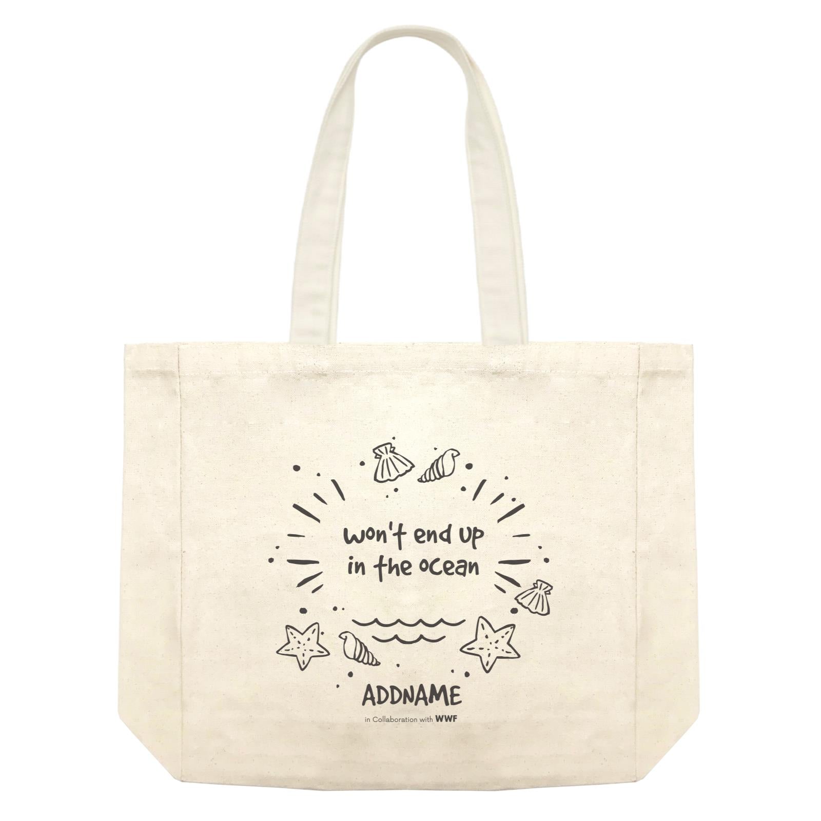 Wont End Up In The Ocean Doodle Addname Shopping Bag