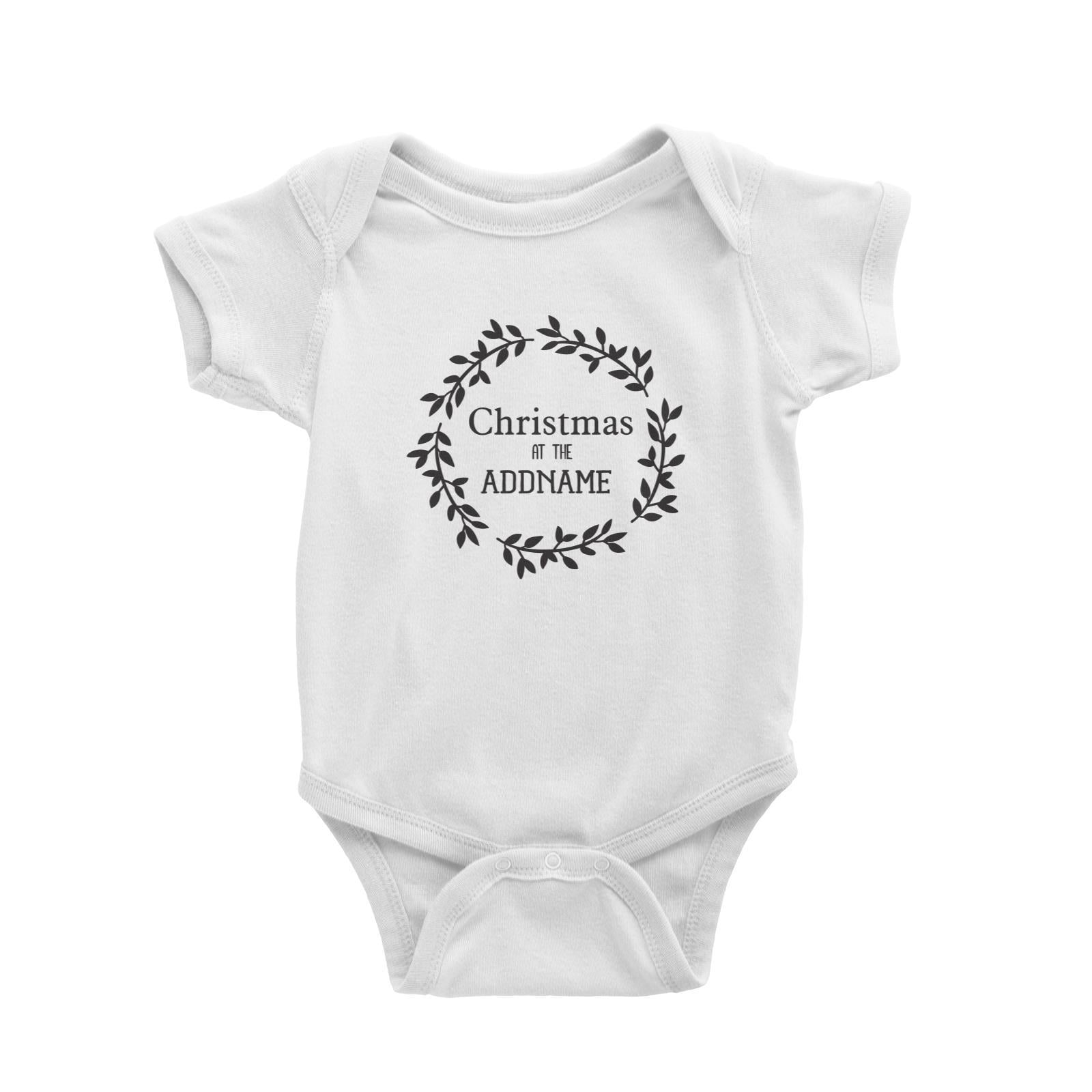 Xmas Christmas At The Flower Wreath Baby Romper