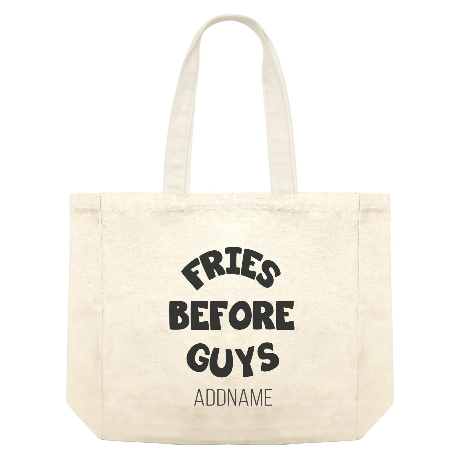 Girl Boss Quotes Fries Before Guys Addname Shopping Bag