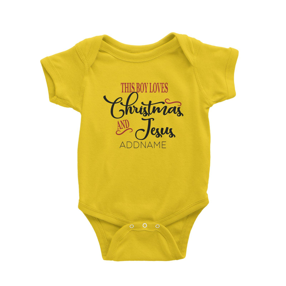 Xmas This Boy Loves Christmas and Jesus Baby Romper