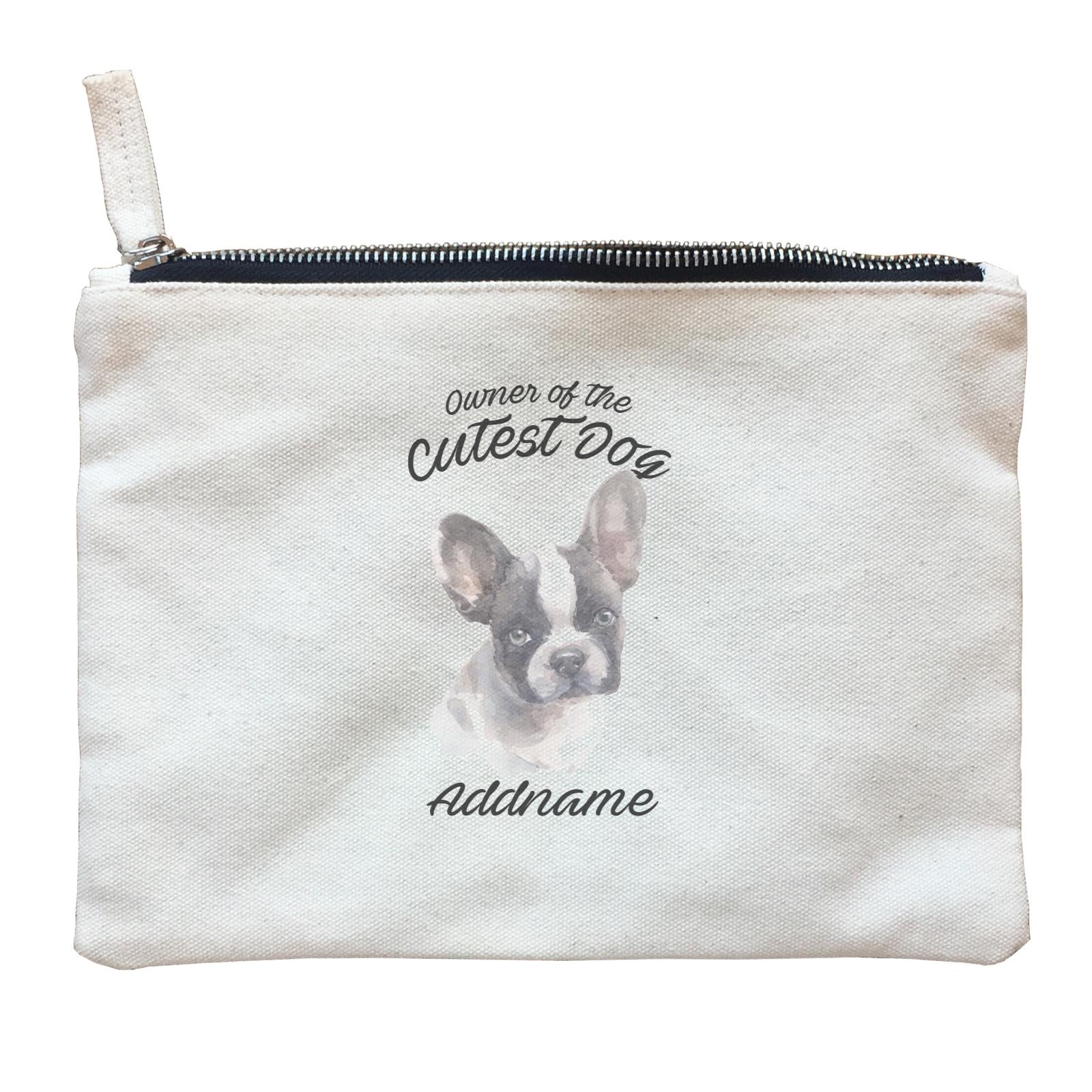 Watercolor Dog Owner Of The Cutest Dog French Bulldog Frown Addname Zipper Pouch