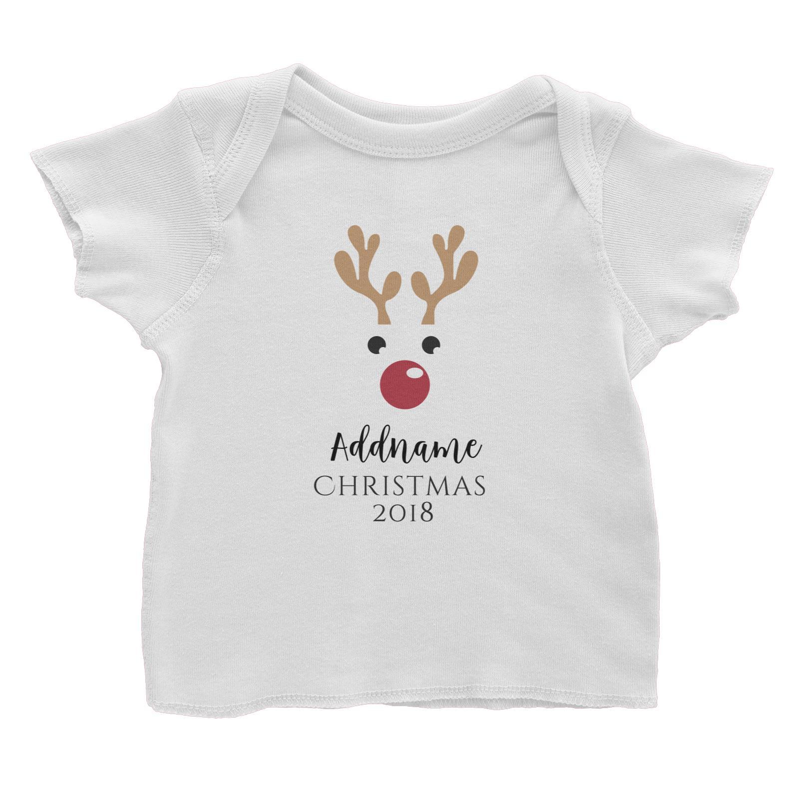 Christmas Cute Reindeer Christmas 2018 Addname Baby T-Shirt