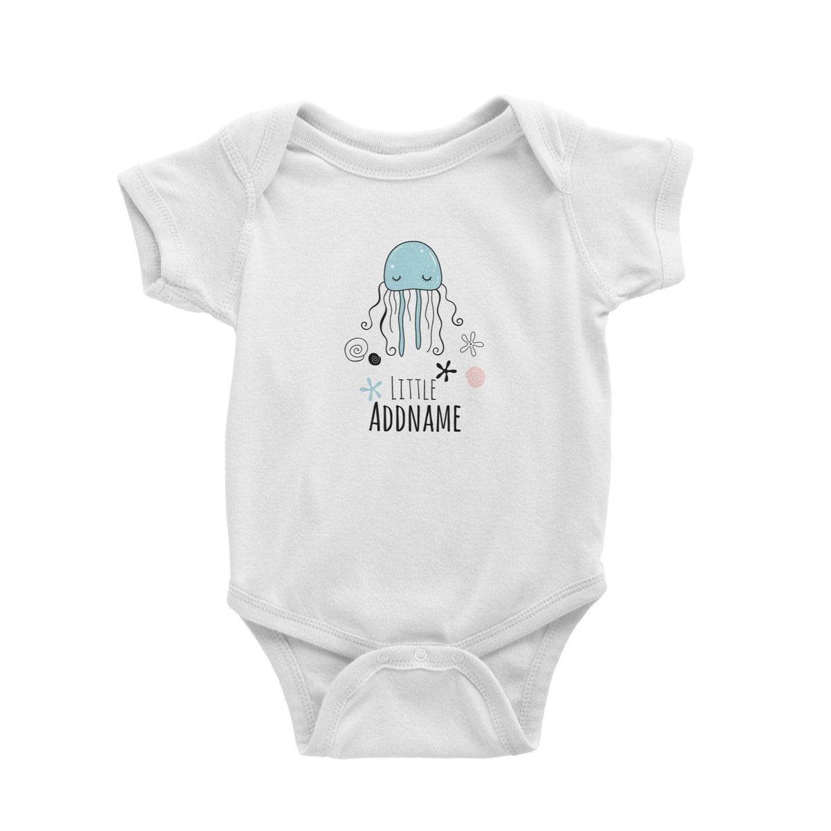 Drawn Ocean Elements Jellyfish Addname Baby Romper