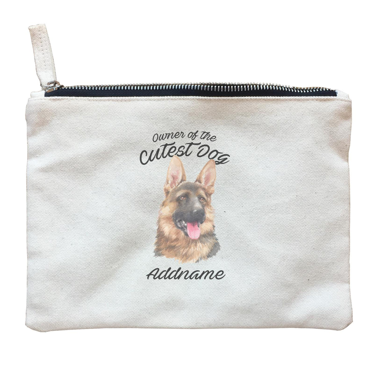 Watercolor Dog Owner Of The Cutest Dog German Shepherd Addname Zipper Pouch