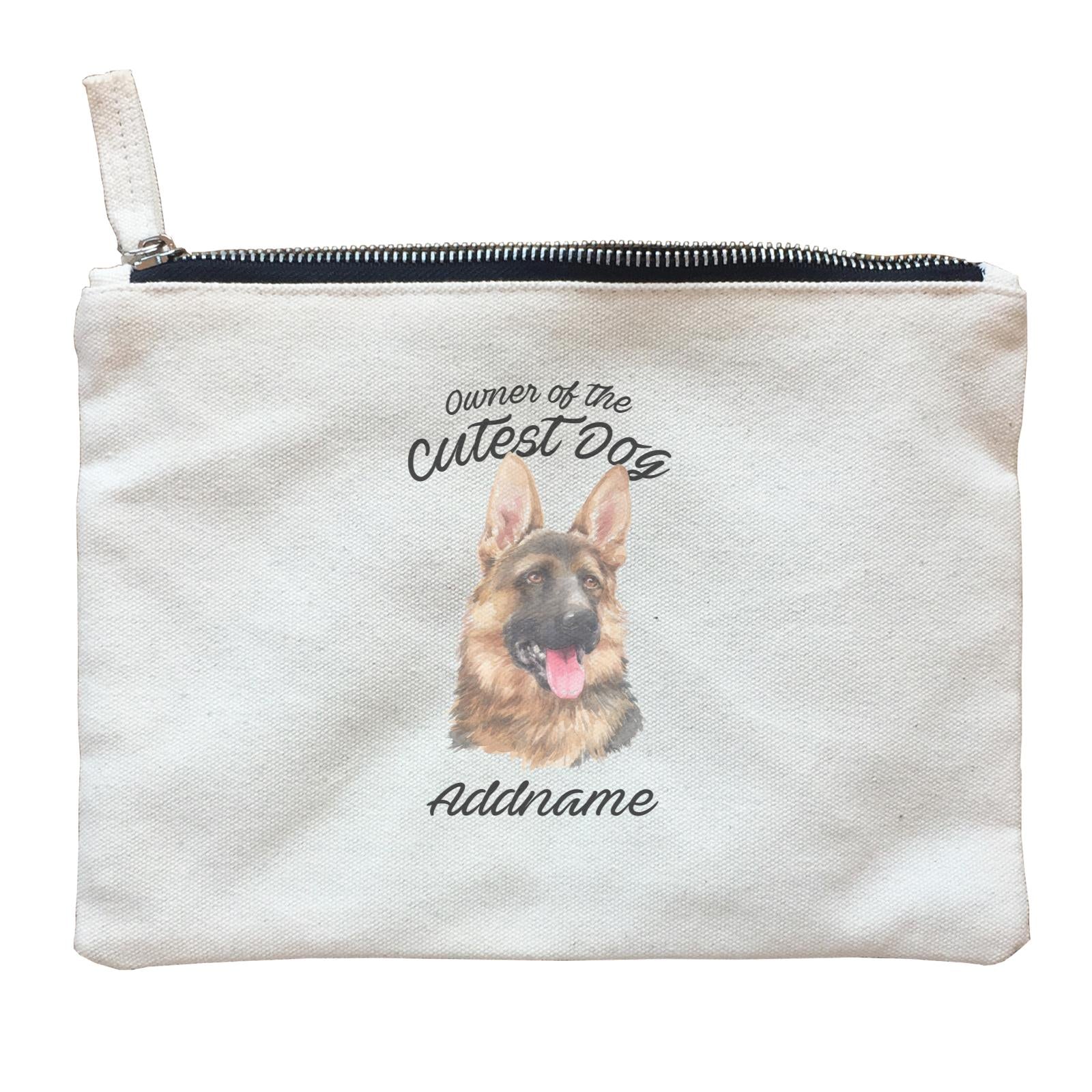 Watercolor Dog Owner Of The Cutest Dog German Shepherd Addname Zipper Pouch