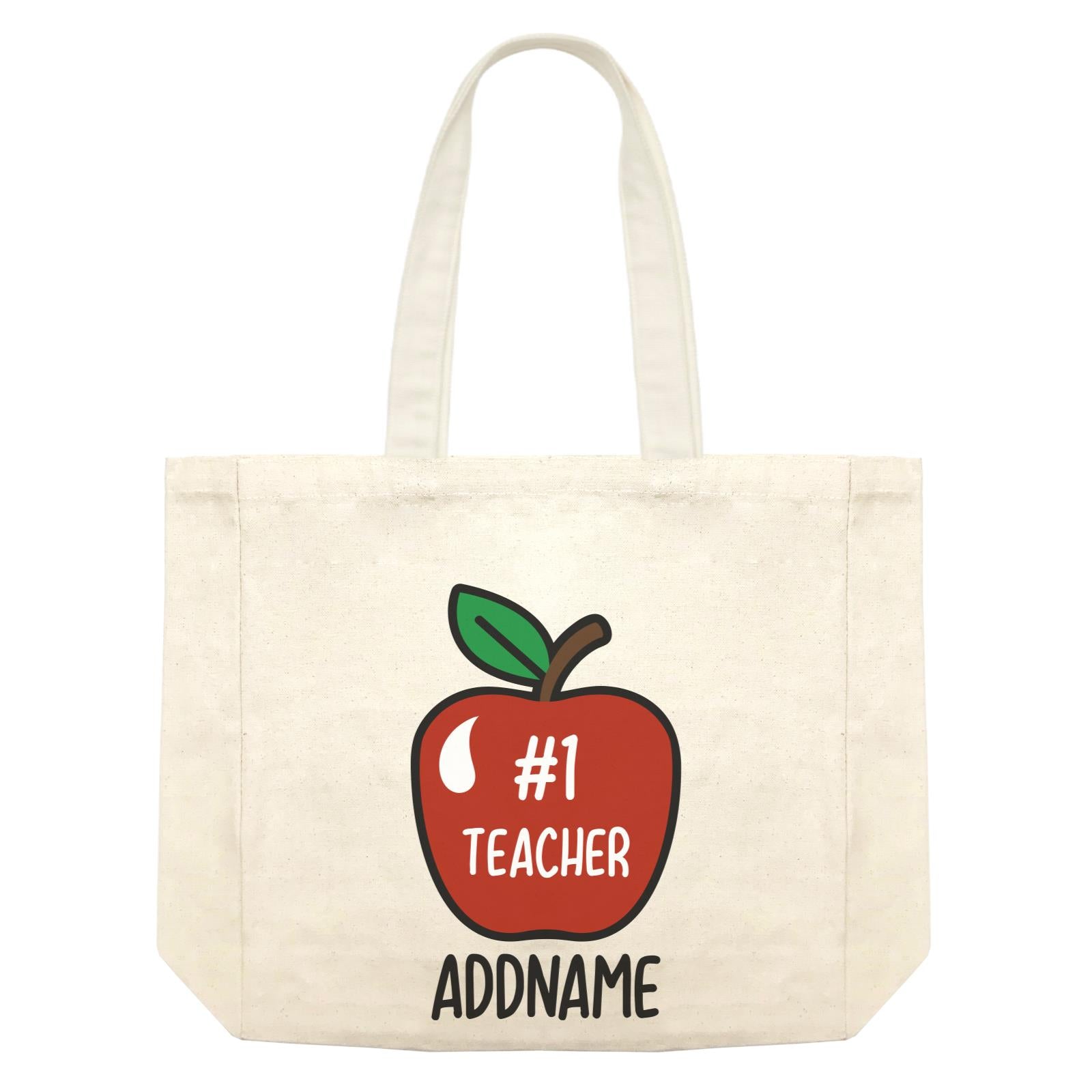 Teacher Addname Big Red Apple Hashtag 1 Teacher Addname Shopping Bag