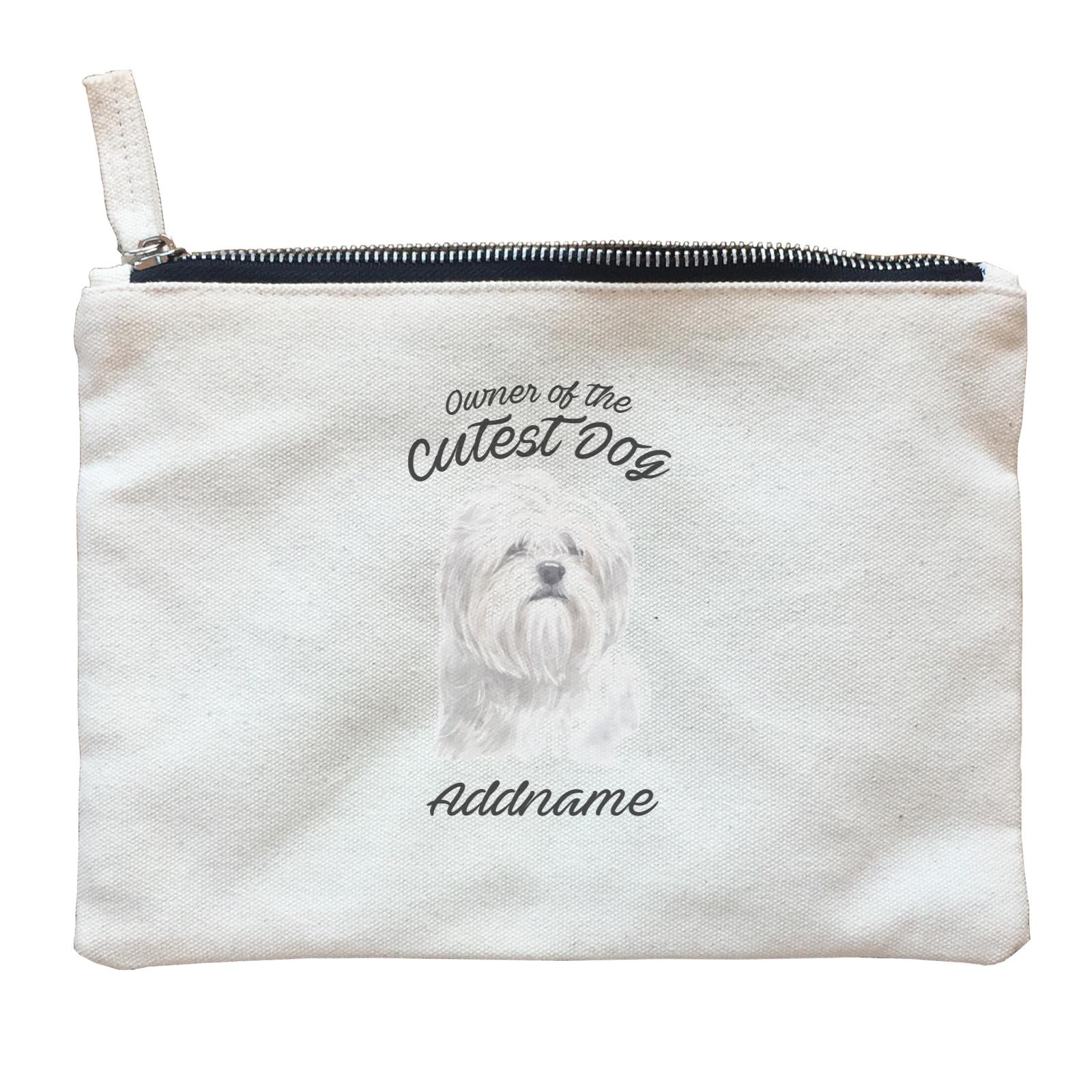 Watercolor Dog Owner Of The Cutest Dog Lhasa Apso Addname Zipper Pouch