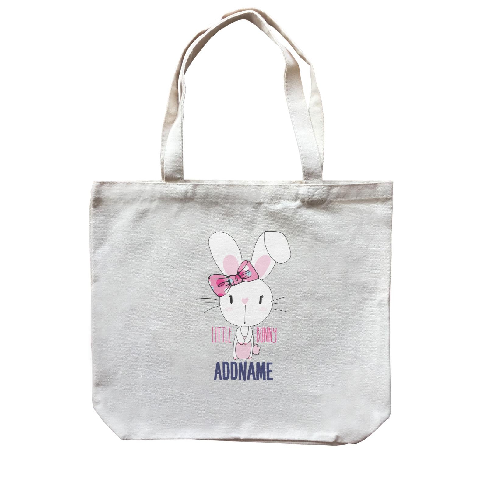Cool Vibrant Series Little Bunny With Ribbon Addname Canvas Bag
