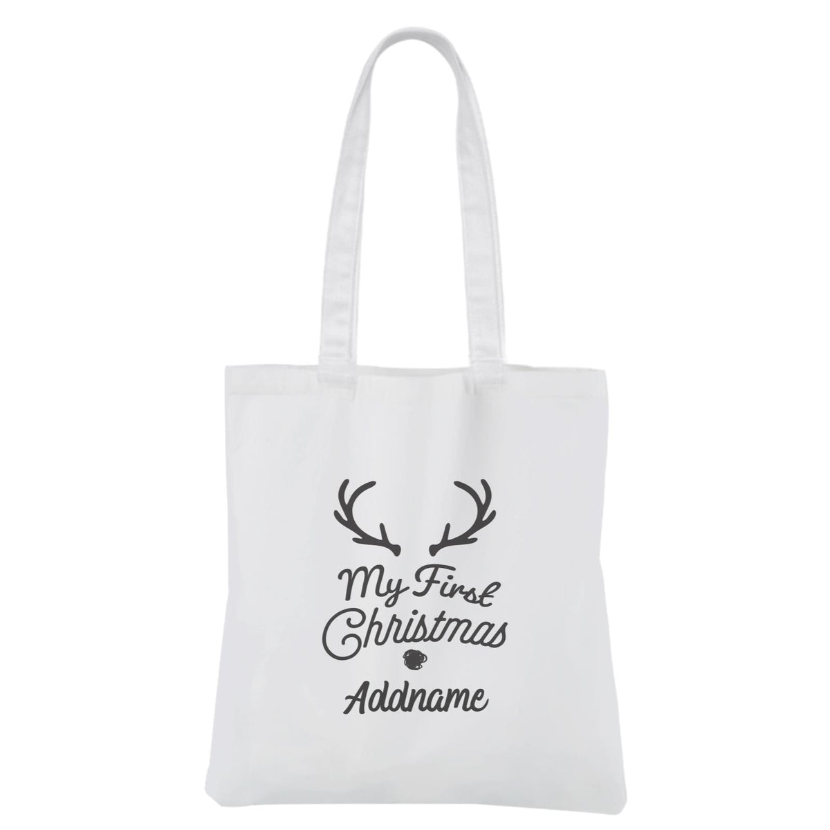 Christmas Series Antler My First Chistmas White Canvas Bag