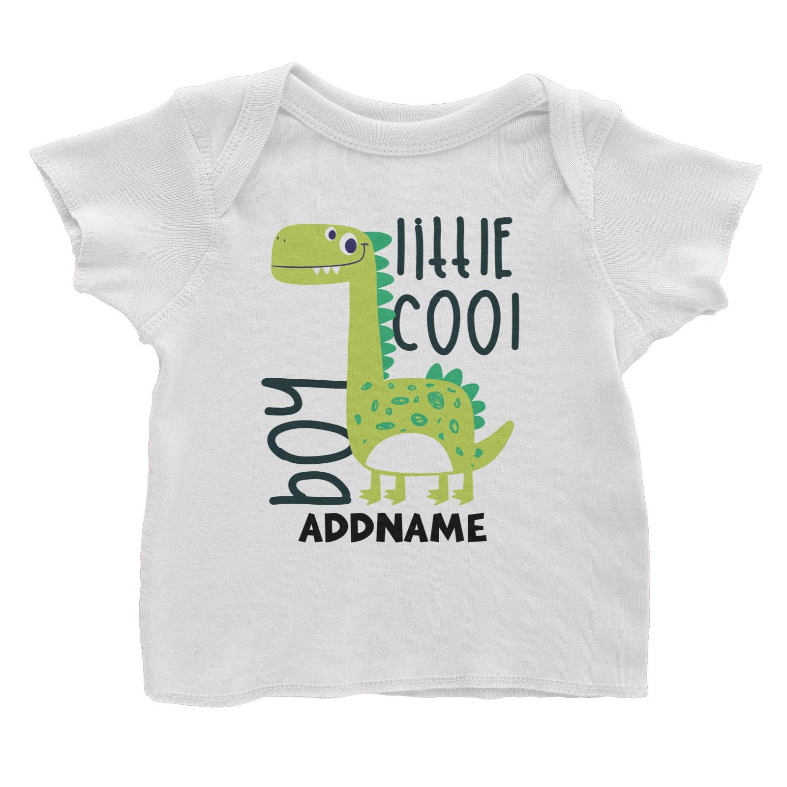 Little Cool Boy Dinosaur Addname Baby T-Shirt