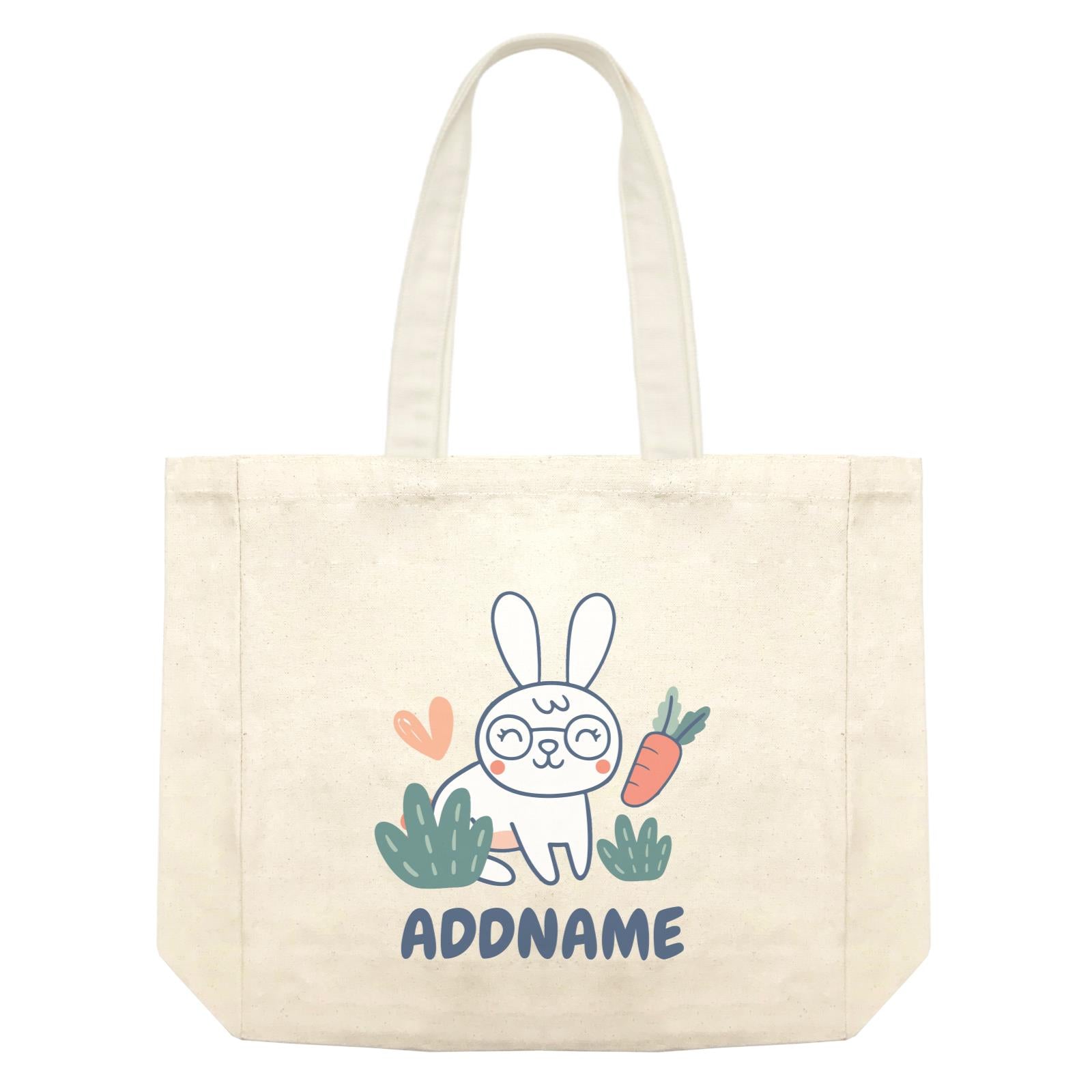 Super Cute Rabbit With Glasses Shopping Bag
