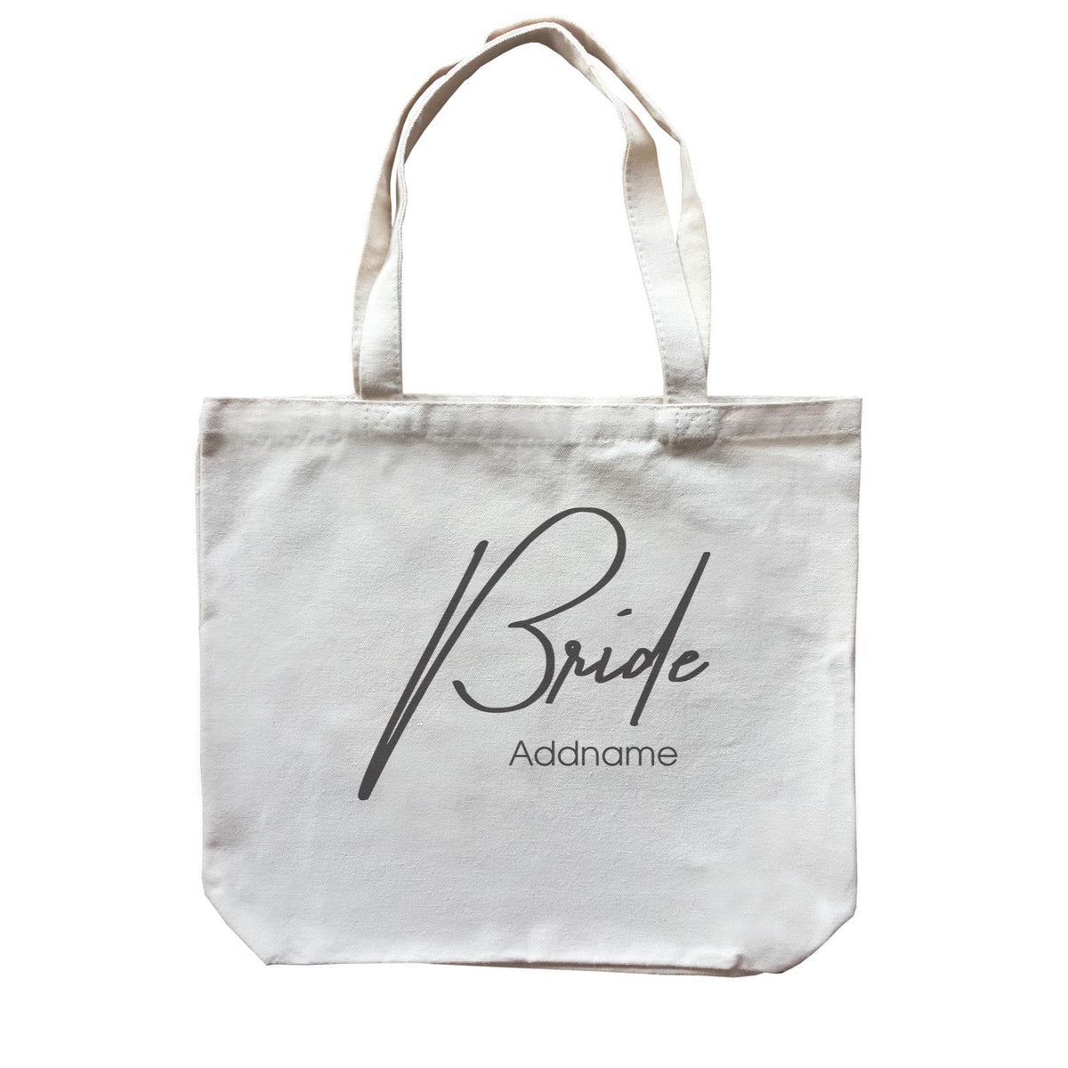 Wedding Couple Western Cursive Bride Addname Canvas Bag