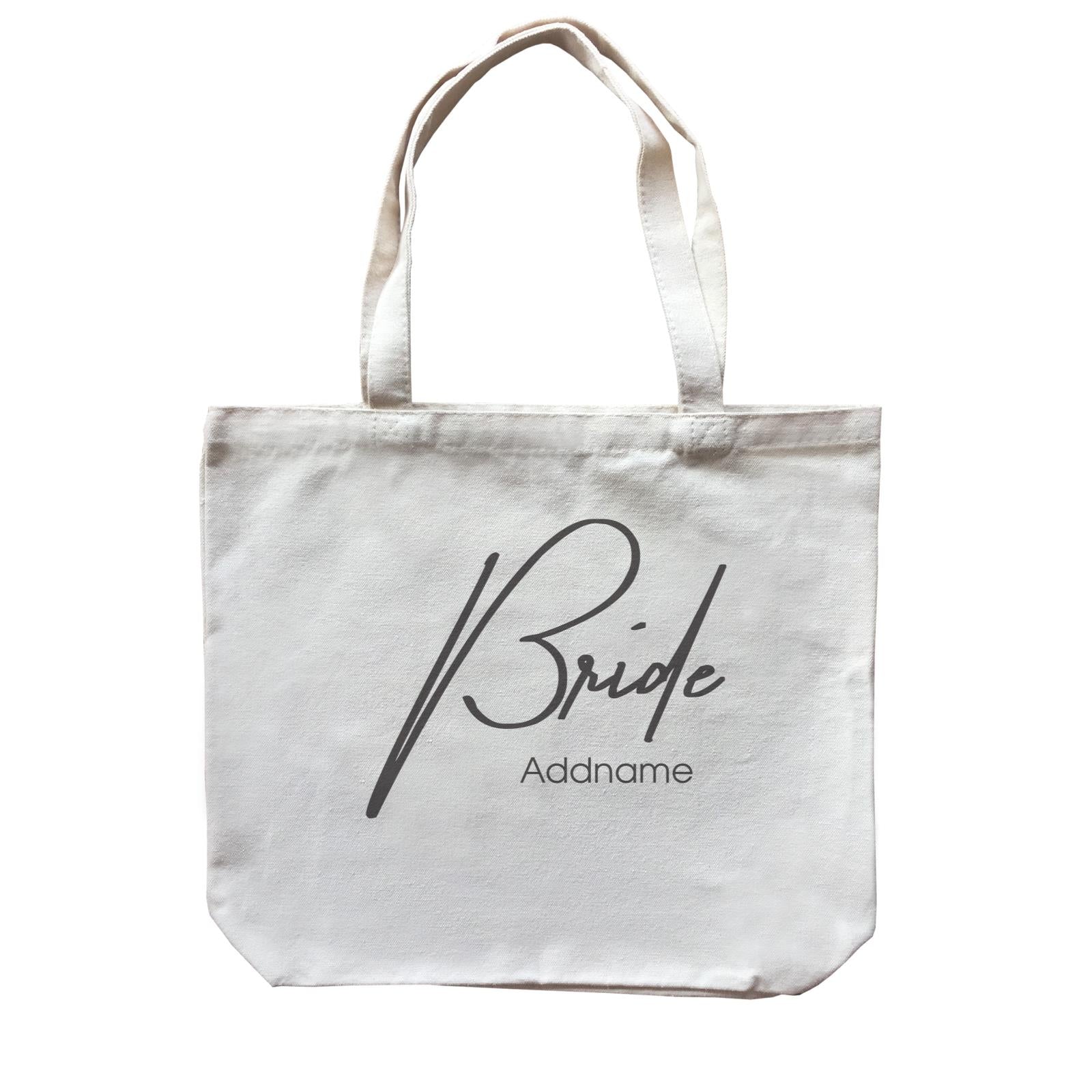 Wedding Couple Western Cursive Bride Addname Canvas Bag