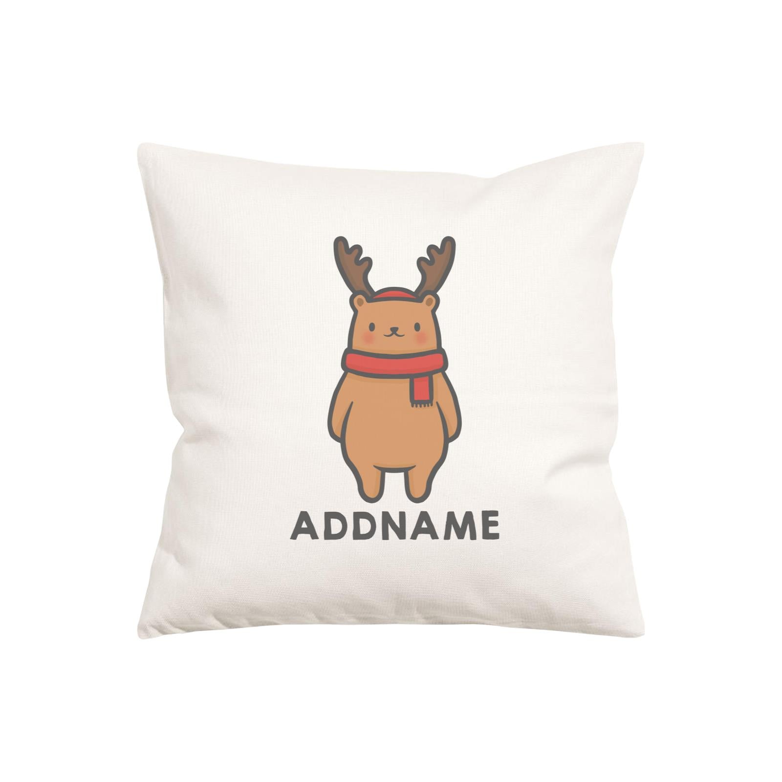 Xmas Cute Bear Addname Pillow Cushion