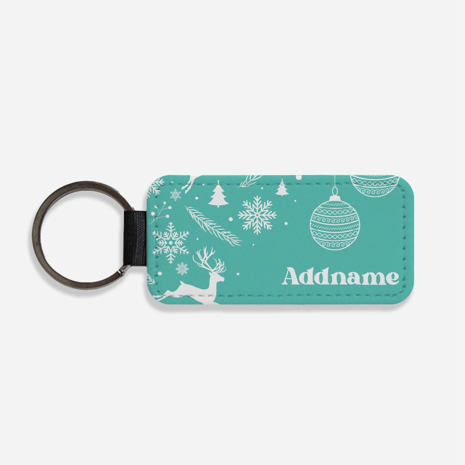 Christmas Series Classic Keychain - Light Blue Jubilant Reindeers
