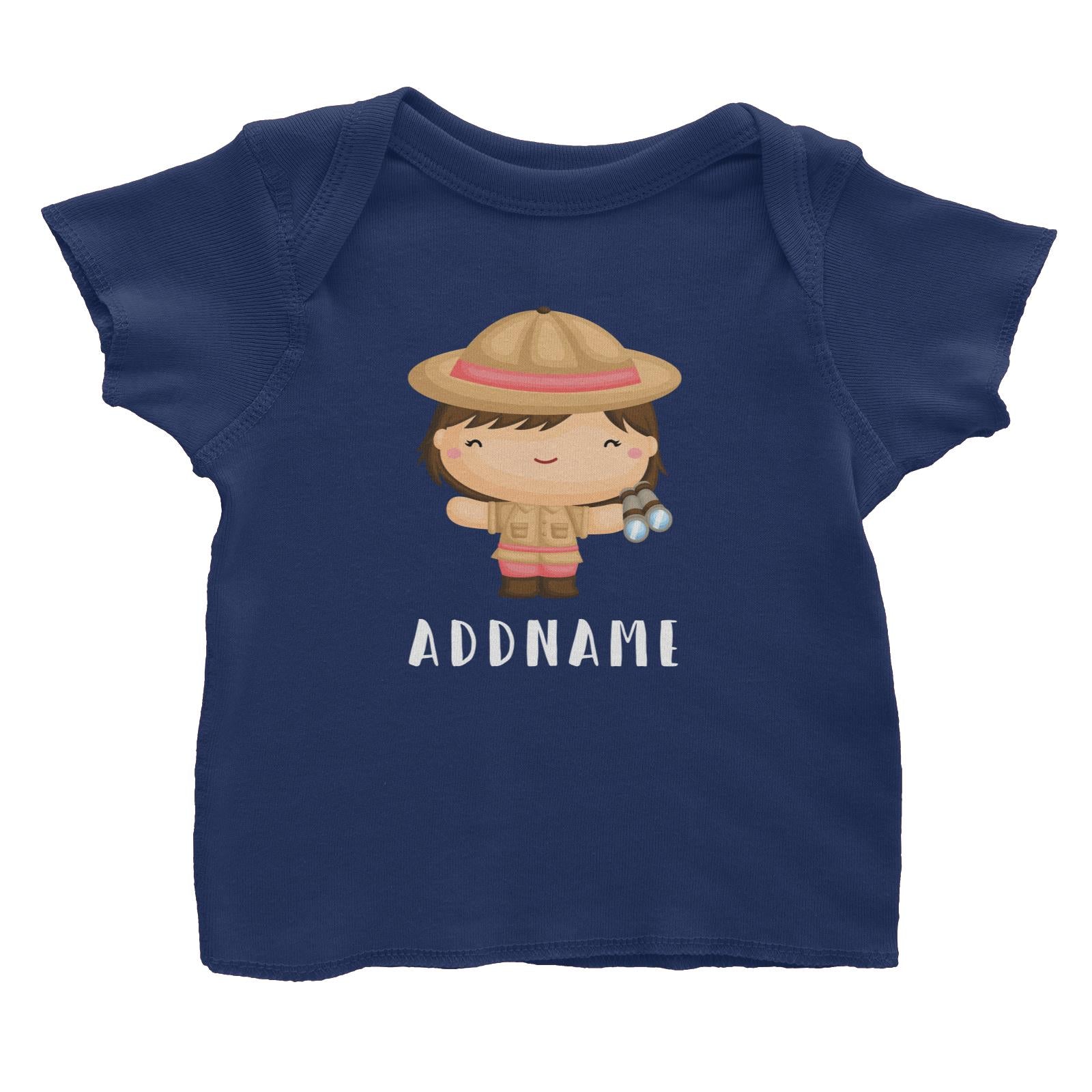 Birthday Safari Little Explorer Baby Girl Addname Baby T-Shirt