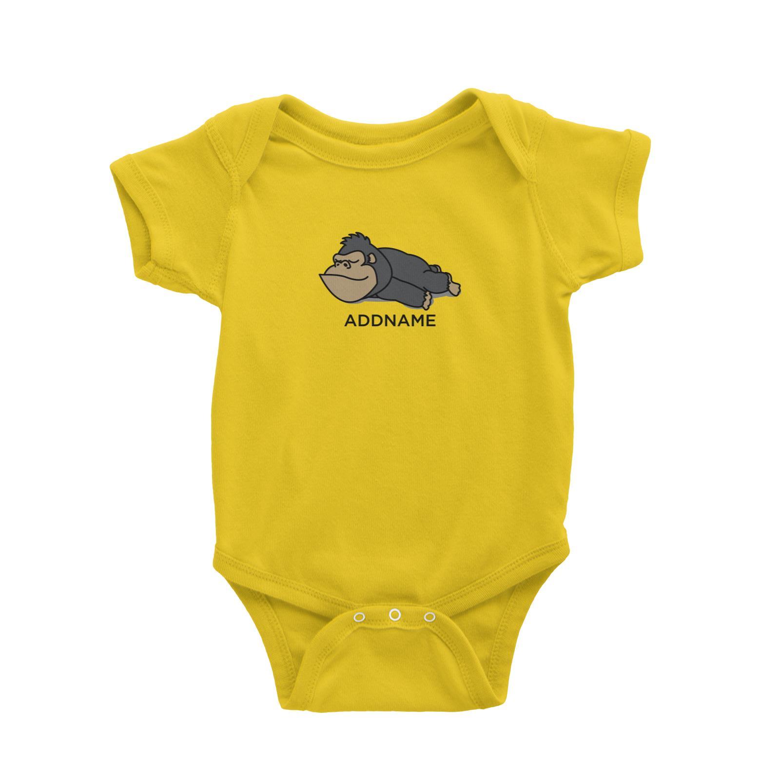 Lazy Gorilla Addname Baby Romper