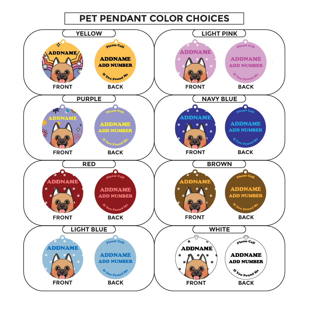 Paw Print Series - German Shepherd Medium Dog Pet Pendant with Collar